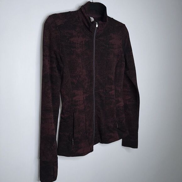 Athleta Women’s Shanti Jacquard Jacket Burgundy Size XS - Picture 3 of 6